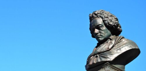 En staty av Ludwig van Beethoven