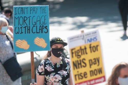Vårdprotester i Storbritannien