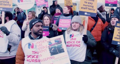 Strejkande brittiska sjuksköterskor