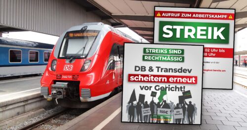 Tyskt tåg och uppmaningar till strejk