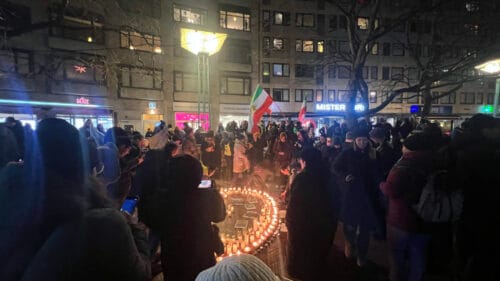 Manifestation till stöd för proteströrelsen i Iran