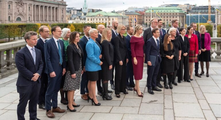 Regeringen Kristersson uppställd efter tillträdet 2022